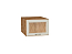 Шкаф верхний горизонтальный остекленный глубокий Ницца (358х500х574) Дуб Вотан/Агат