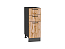 Шкаф нижний с 3-мя ящиками Флэт (816х300х478) Graphite/Wotan Oak 2S