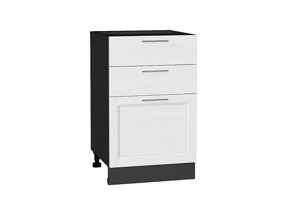 Шкаф нижний с 3-мя ящиками Сканди (816х500х480) graphite/white softwood