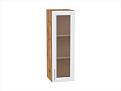 Шкаф верхний с 1-ой остекленной дверцей Сканди (920х300х320) Дуб Вотан/white softwood