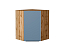 Шкаф верхний угловой Фьюжн (716х600х600) Дуб Вотан/Silky Blue