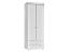 Шкаф комбинированный 2-х дверный Монако (гл.560) (белый/ПВХ белое дерево)