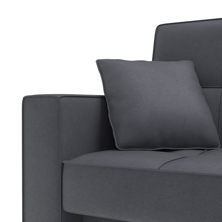 Луи / Диван - кровать 3-х местный (2 думки) велюр parma 27 темно-серый