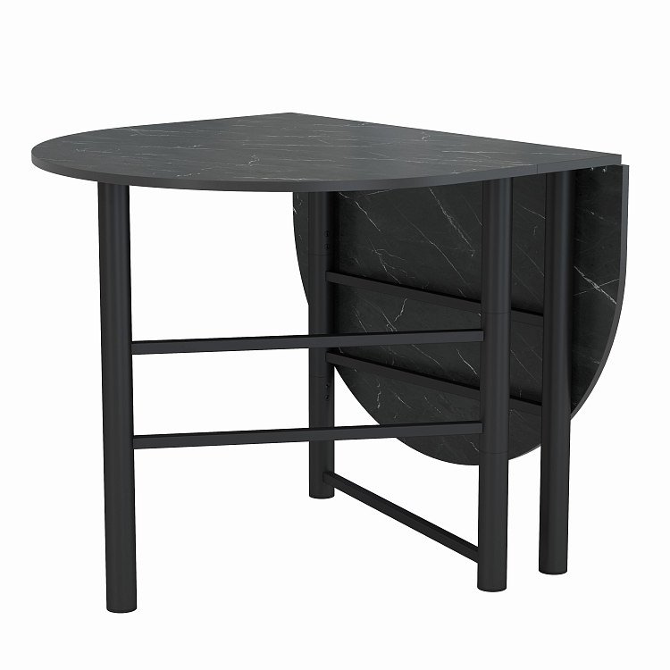 Стол 42.41 Октава раскладной мрамор черный/металл черный