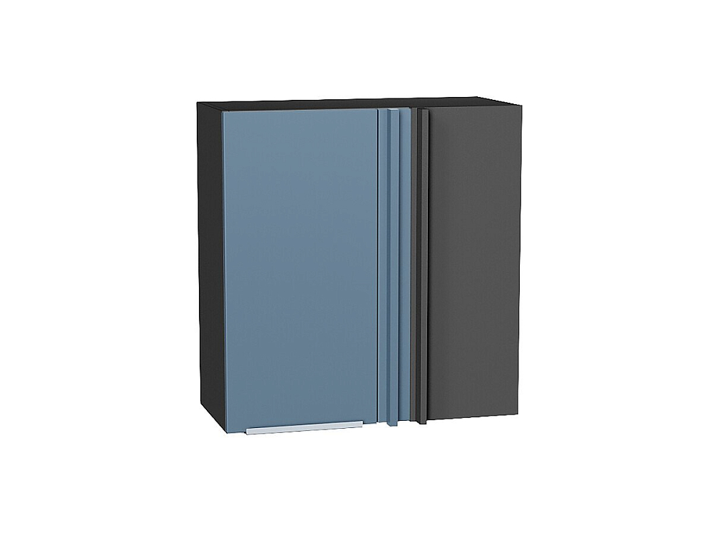 Шкаф верхний прямой угловой Фьюжн (716х700х345) graphite/silky blue
