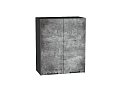 Шкаф верхний с 2-мя дверцами Флэт (716х600х318) graphite/temple stone 2s