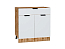 Шкаф нижний с 2-мя дверцами и ящиком Евро (816х800х478) Дуб Вотан/Белый