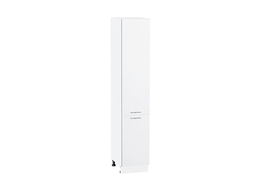 Шкаф пенал с 2-мя дверцами Валерия-М 400 (для верхних шкафов высотой 720) (2132х400х574) Белый/белый глянец
