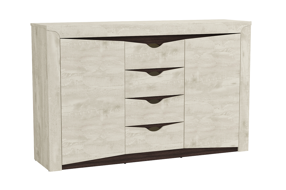 Тумба 33.19 Лючия Бетон пайн белый/венге/белый