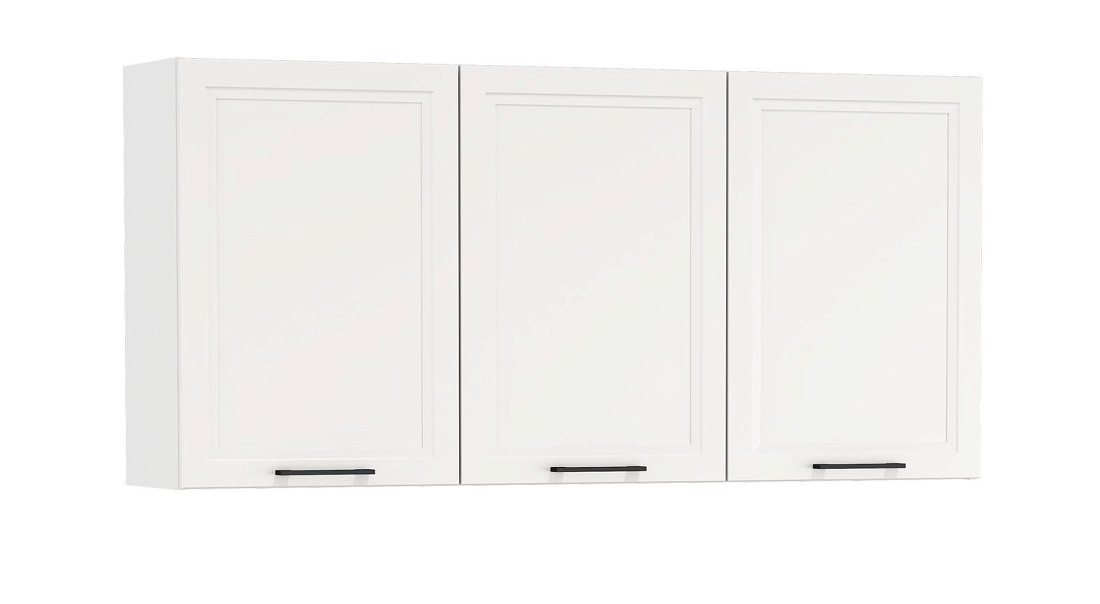 Шкаф навесной Римини (1500) белый/ДВПО белый/ПВХ белый О/профиль ПВХ белый О