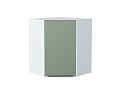 Шкаф верхний угловой Фьюжн (716х600х600) Белый/silky mint