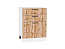 Шкаф нижний с 3-мя ящиками Флэт (816х600х478) Белый/Wotan Oak 2S