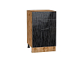 Шкаф нижний с 3-мя ящиками Валерия-М (816х500х478) Дуб Вотан/Черный металлик дождь