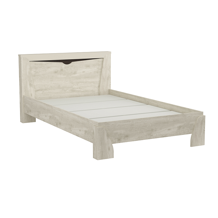 Кровать 33.08 Лючия c настилом (1200) Бетон пайн белый/венге