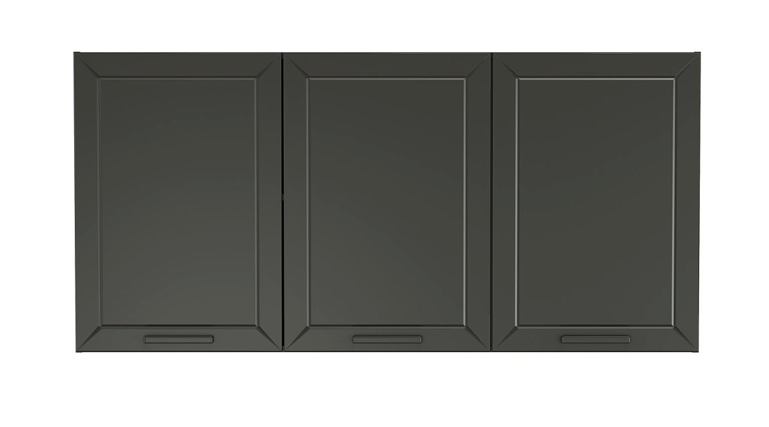 Шкаф навесной Мадрид (1500) диамант серый/ДВПО белый/ПВХ графит