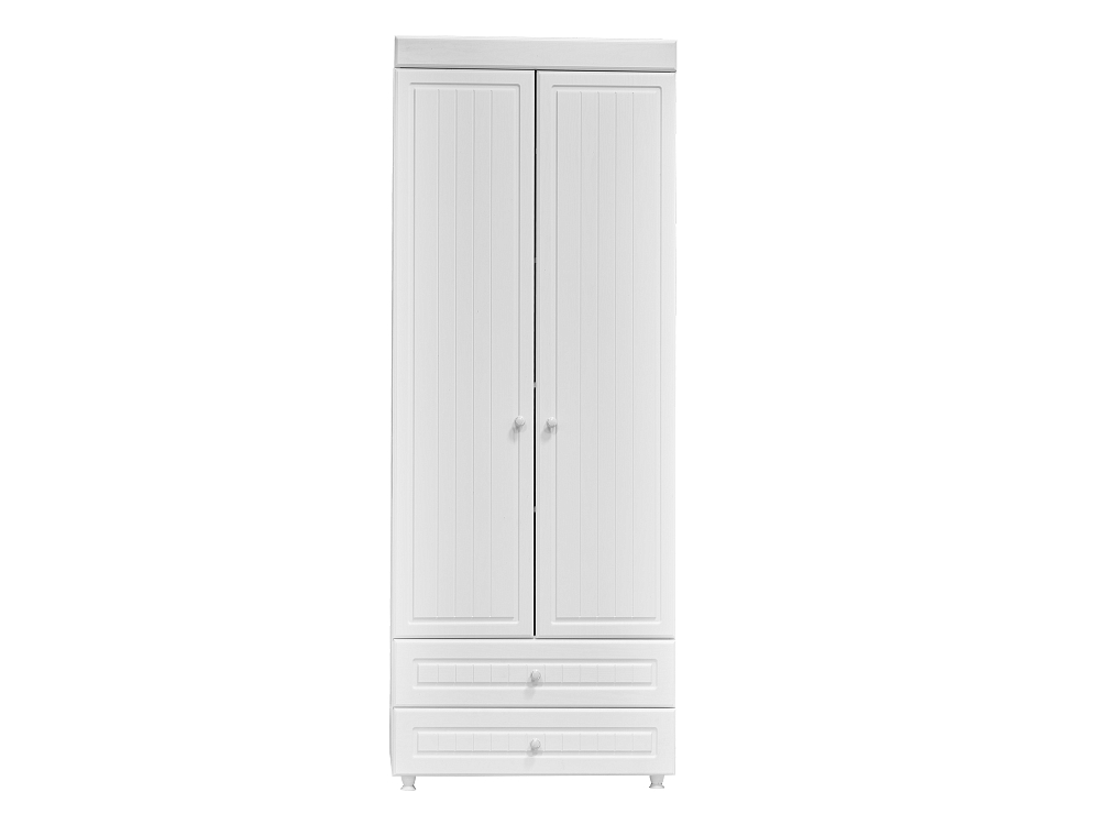 Шкаф комбинированный 2-х дверный Монако (гл.560) белый/ПВХ белое дерево