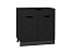 Шкаф нижний с 2-мя дверцами и ящиком Евро (816х800х478) Graphite/Антрацит