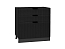Шкаф нижний с 3-мя ящиками Евро Лайн (816х800х478) Graphite/Антрацит