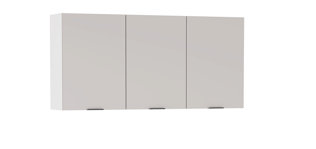 Шкаф навесной Венера (1500) ЛДСП белый/фасад ЛДСП кашемир/ДВПО белый