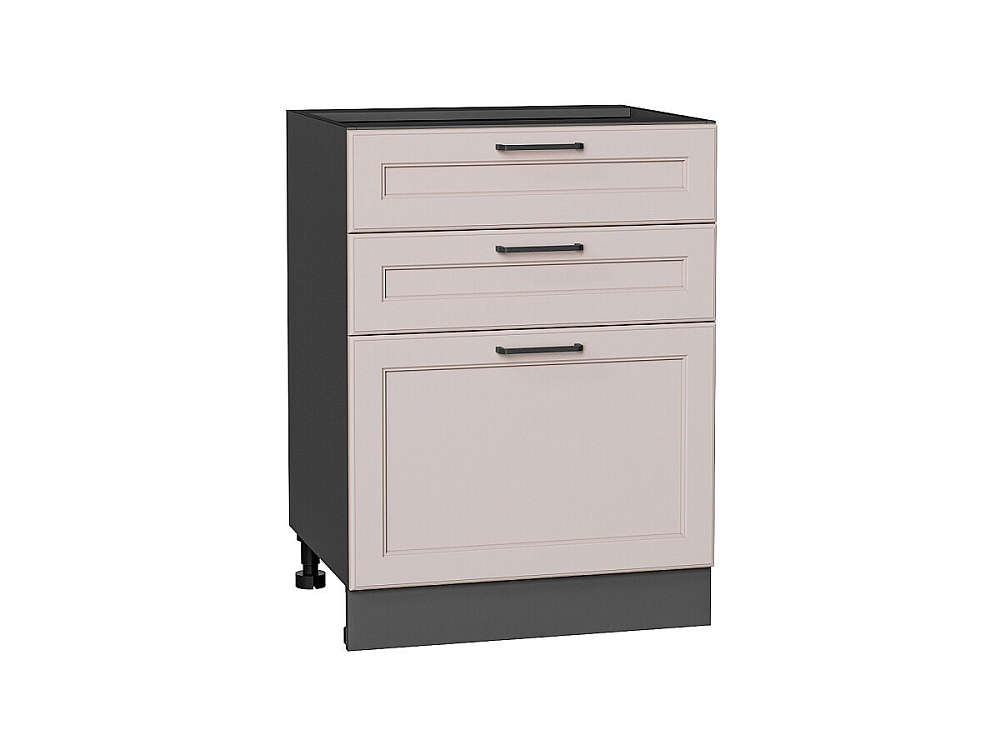 Шкаф нижний с 3-мя ящиками Барселона (816х600х484) graphite/Кашемир