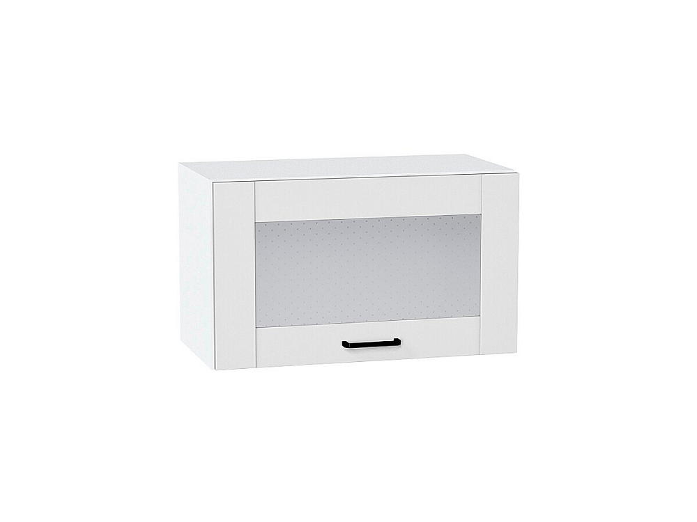 Шкаф верхний горизонтальный остекленный Лофт (358х600х320) Белый/super white