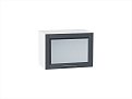 Шкаф верхний горизонтальный остекленный Сканди (358х500х320) Белый/graphite softwood
