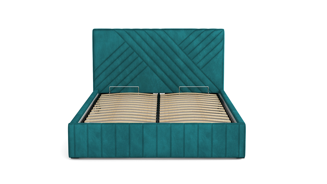 Кровать "Гамма" 1400 с подъемным мех. велюр тенерифе изумруд