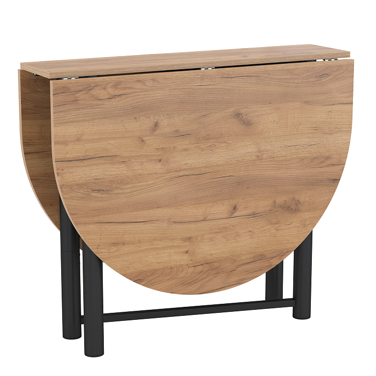 Стол 42.41 Октава раскладной дуб золотой/металл черный
