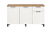 Шкаф Римини (1500) (белый / столешница: дуб вотан / ДВПО: белый / ПВХ белый (О) / профиль: ПВХ белый (О))