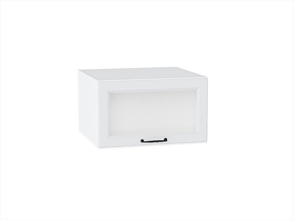 Шкаф верхний горизонтальный остекленный с увеличенной глубиной Ницца (358х600) Белый/blanco