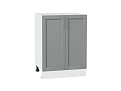Шкаф нижний с 2-мя дверцами Сканди (816х600х480) Белый/grey softwood