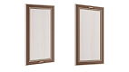 Двери Миндаль 06.85 - 01 (комплект из 2 шт.) Вудлайн кремовый/аруша венге с кожей коричневый