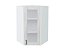 Шкаф верхний угловой остекленный Лофт (920х600х600) Белый/Nordic Oak