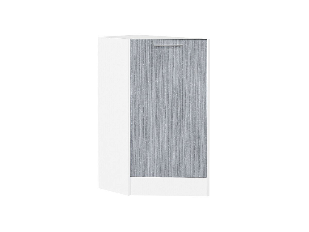Шкаф нижний торцевой Валерия-М (816х296х552) Белый/Серый металлик дождь светлый
