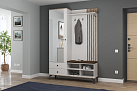 Модульная прихожая Либерти белый/дуб каньон/профиль masa decor белый