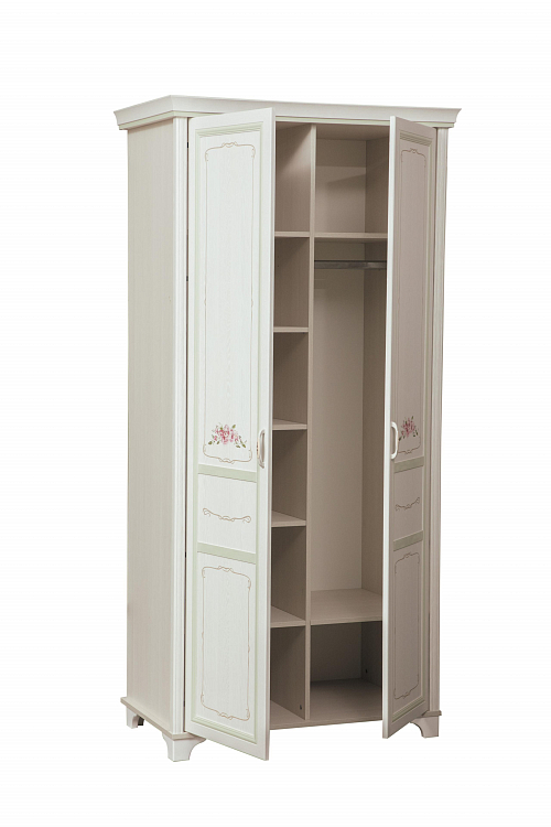Шкаф для одежды Флоренция-5 вудлайн кремовый / masa decor аруша венге / профиль: kroning аруша венге патина фисташка