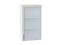 Шкаф верхний с 1-ой остекленной дверцей Сканди (920х500х320) Белый/cappuccino softwood