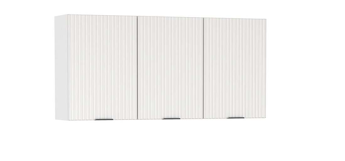 Шкаф навесной Венера (1500) МДФ белый/фасад МДФ с ПВХ белый матовый фрезерованный/ДВПО белый