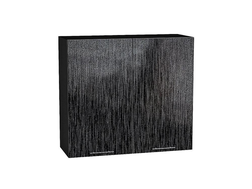 Шкаф верхний с 2-мя дверцами Валерия-М (716х800х318) graphite/Черный металлик дождь