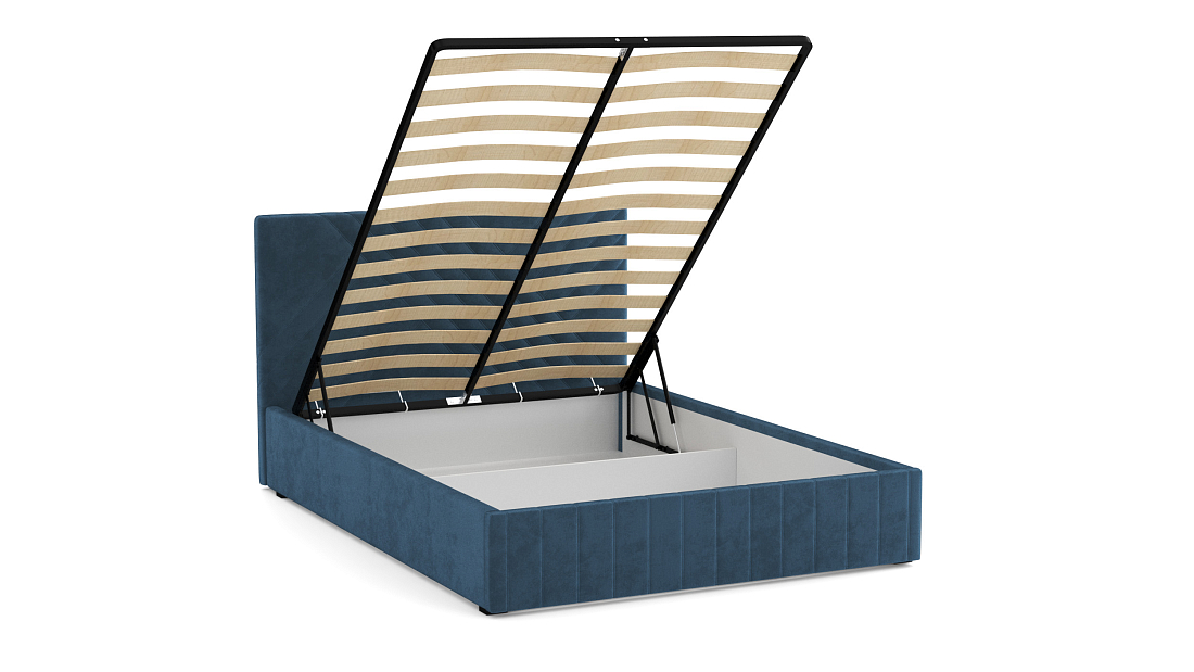 Кровать "Гамма" 1600 с подъемным мех. велюр тенерифе океан