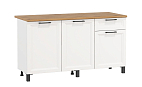 Шкаф Римини (1500) белый/столешница дуб вотан/ДВПО белый/ПВХ белый О/профиль ПВХ белый О