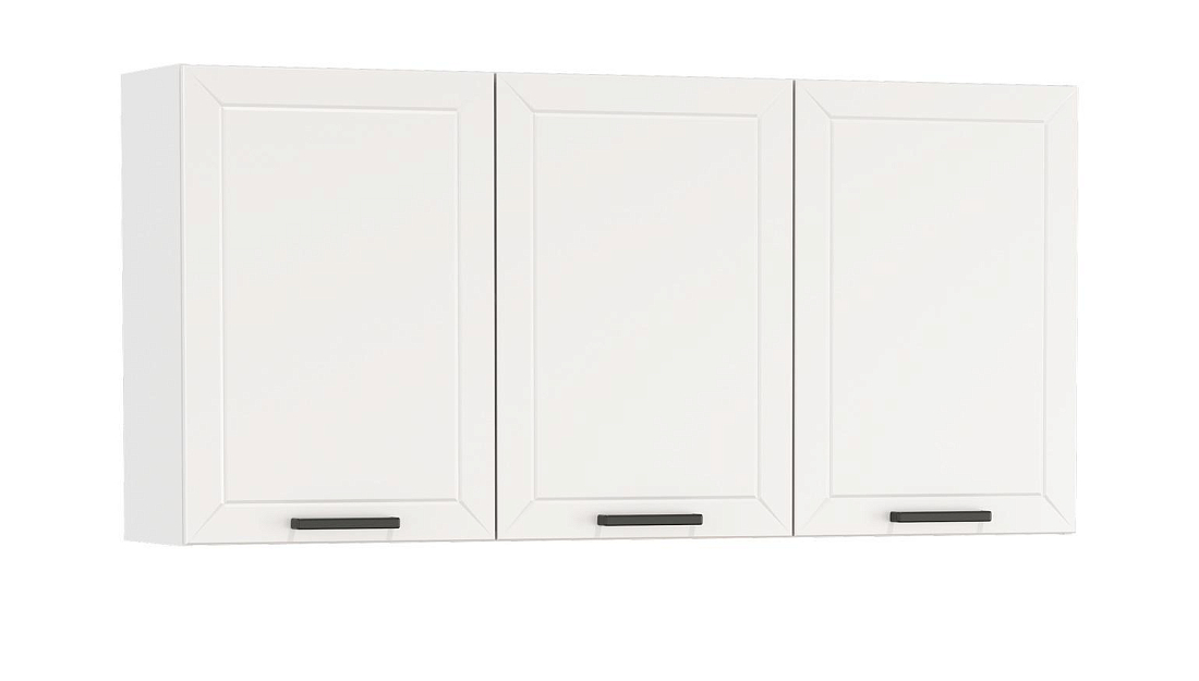 Шкаф навесной Мадрид (1500) белый/ДВПО белый/ПВХ белый