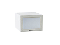 Шкаф верхний горизонтальный остекленный с увеличенной глубиной Сканди (358х500х576) Белый/cappuccino softwood