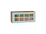 Шкаф верхний горизонтальный остекленный Прованс (358х800х318) Дуб Вотан/Голубой