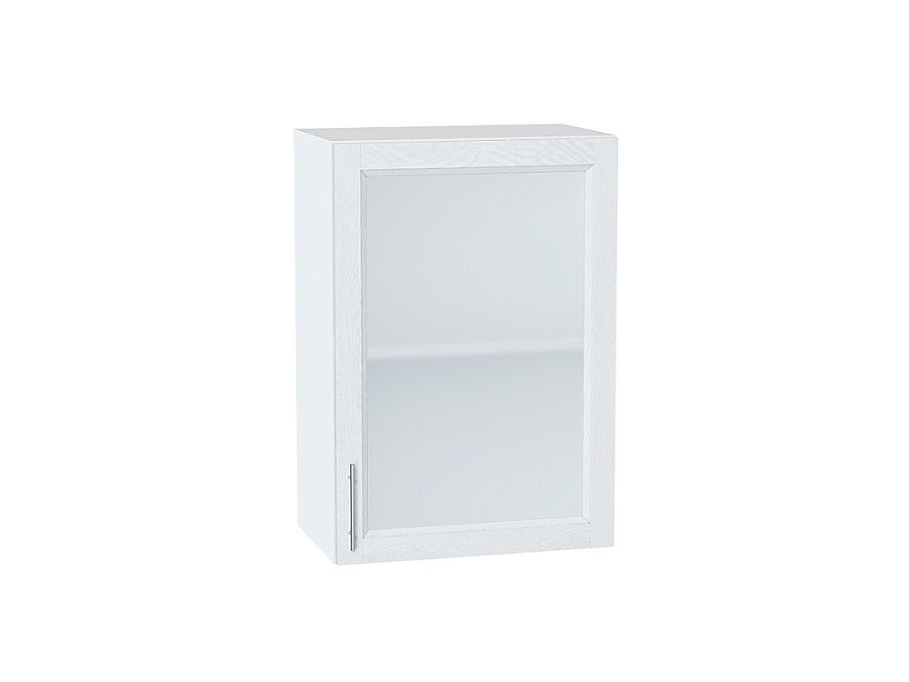 Шкаф верхний с 1-ой остекленной дверцей Сканди (716х500х320) Белый/white softwood