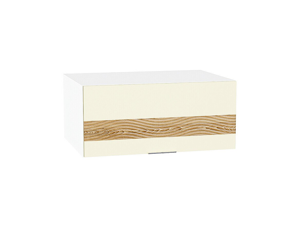 Шкаф верхний горизонтальный с увеличенной глубиной Терра D (358х800) Белый/Ваниль Софт
