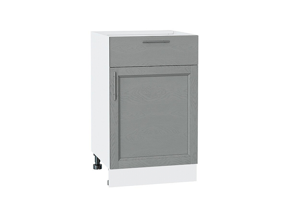 Шкаф нижний с 1-ой дверцей и ящиком Сканди (816х500х480) Белый/grey softwood