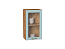 Шкаф верхний с 1-ой остекленной дверцей Ницца (716х400х318) Дуб Вотан/Голубой