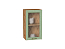 Шкаф верхний с 1-ой остекленной дверцей Ницца (716х400х318) Дуб Вотан/Дуб оливковый