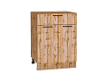 Шкаф нижний с 2-мя дверцами и ящиком Флэт (816х600х478) Дуб Вотан/wotan oak 2s